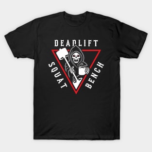 Squat Bench Deadlift Grim Reaper T-Shirt